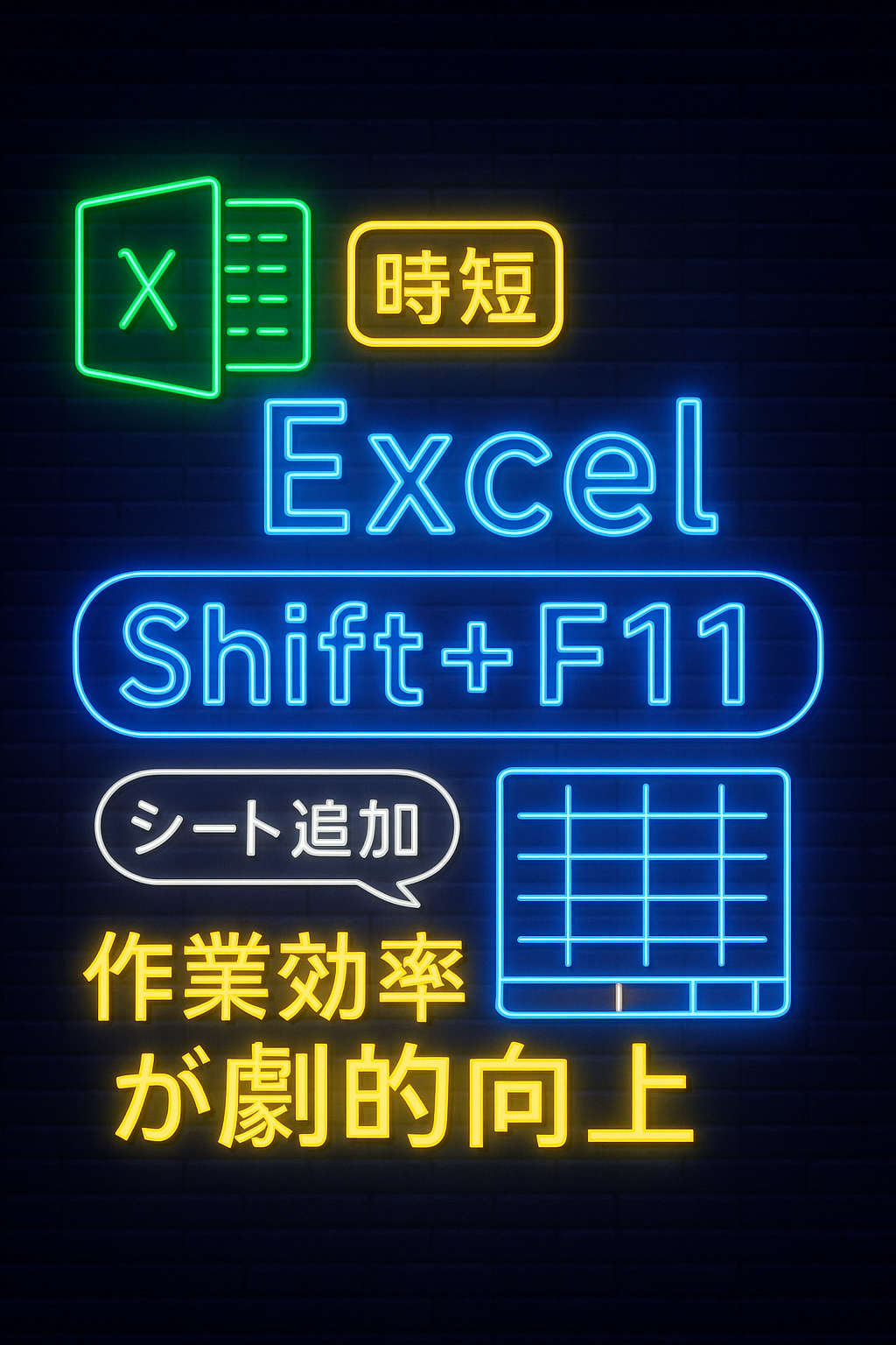 【時短】Excel xcelショートカットキー「Shift+F11」使い方｜シート追加の作業効率が劇的向上